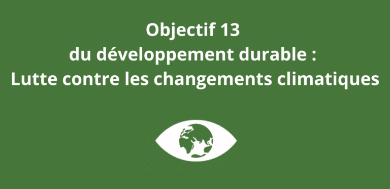 Objectif 13 du développement durable Lutte contre les changements climatiques