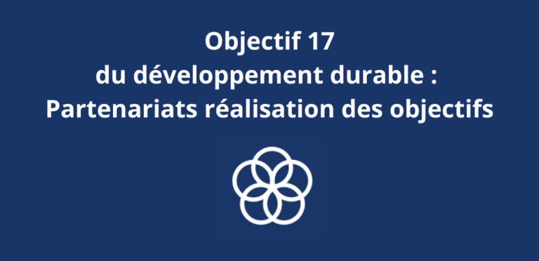 Objectif 17 du développement durable Partenariats réalisation des objectifs